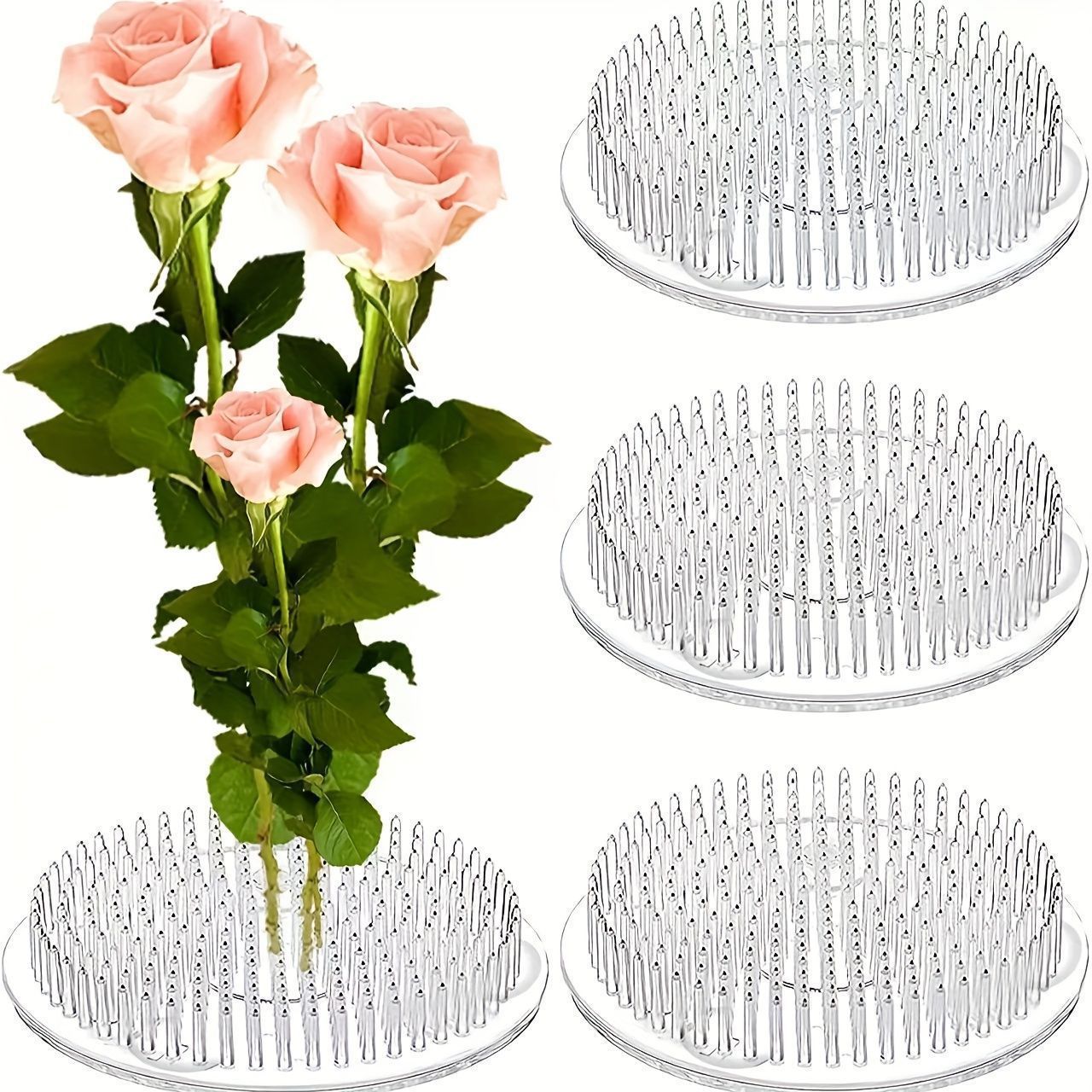 Florist Supply Bulk - Runder Ikebana-Stielhalter mit Saugnapf, Transparente Blumenarrangement-Basis,