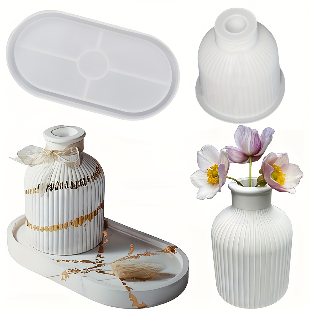 Florist Supply Vases - 1/2 Stück Vasentablett Silikonform, ovale Untersetzerform